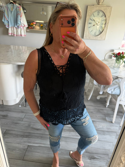 Nina 100% cotton vest pretty top