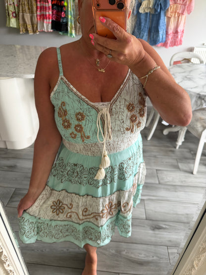 Violets strappy dress with pretty embellished details