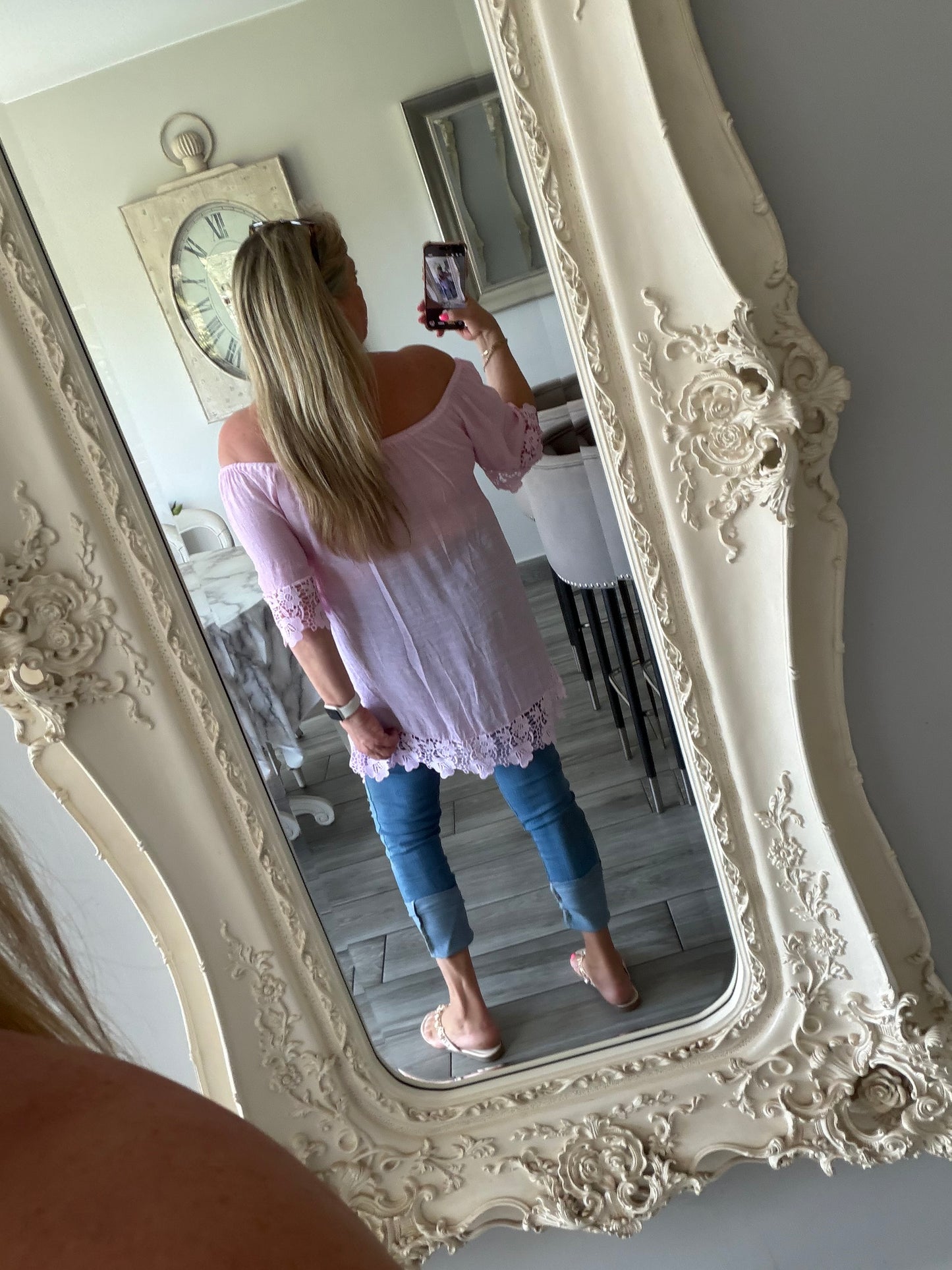 Arabella Bardot top with sequins