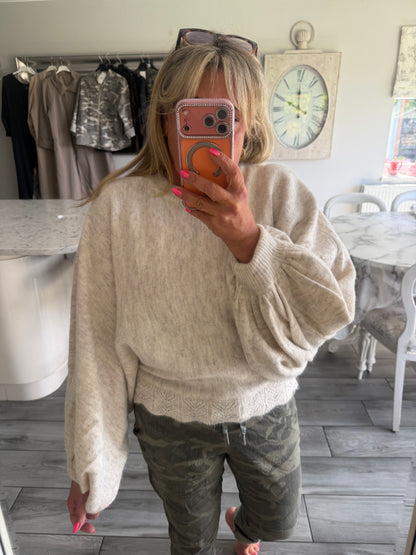 Becca lightweight balloon sleeve jumper