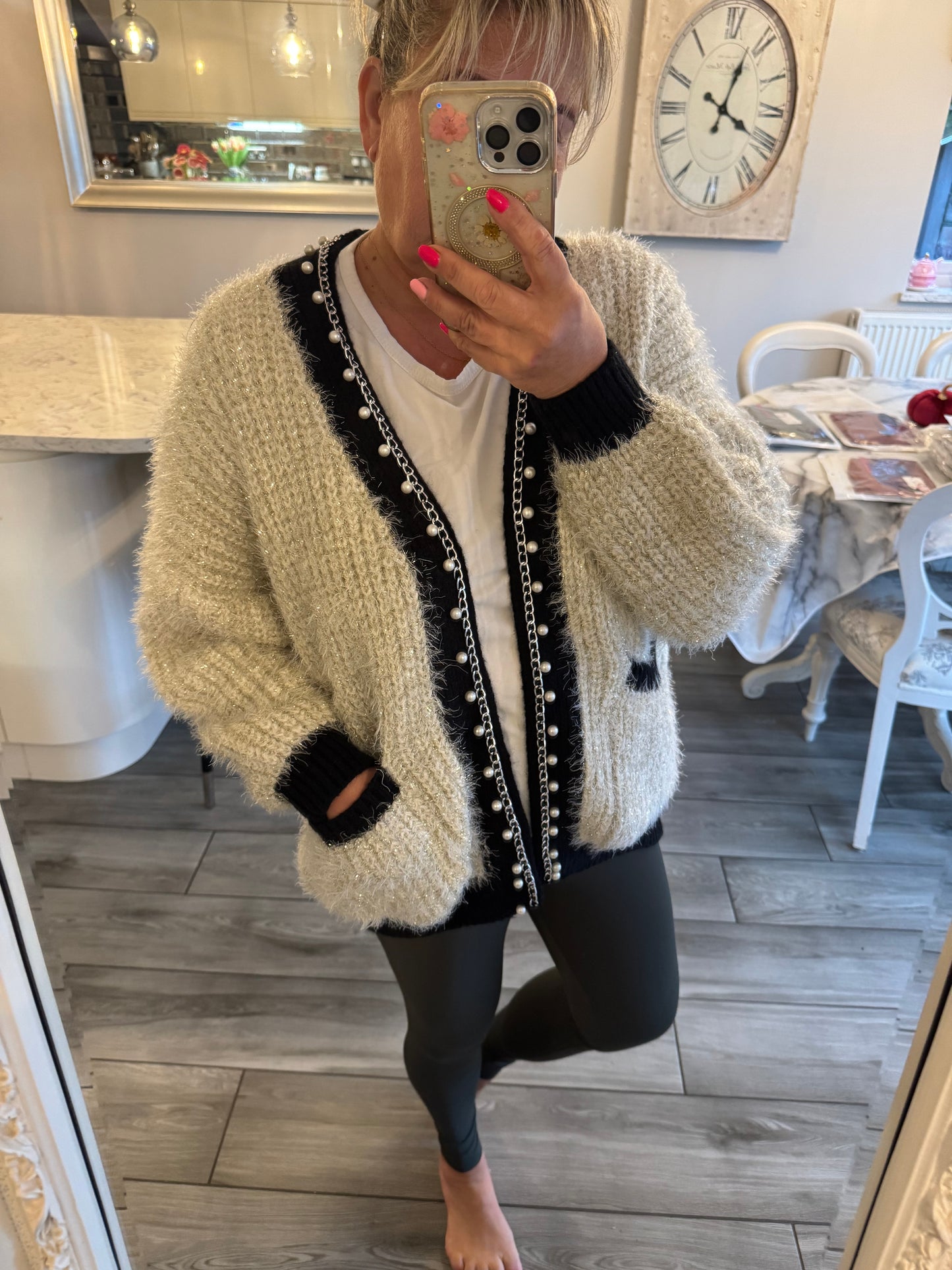 Grace sparkly pearl cardigan