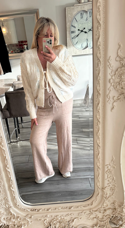 Mulan thick knit pretty cardigan cream