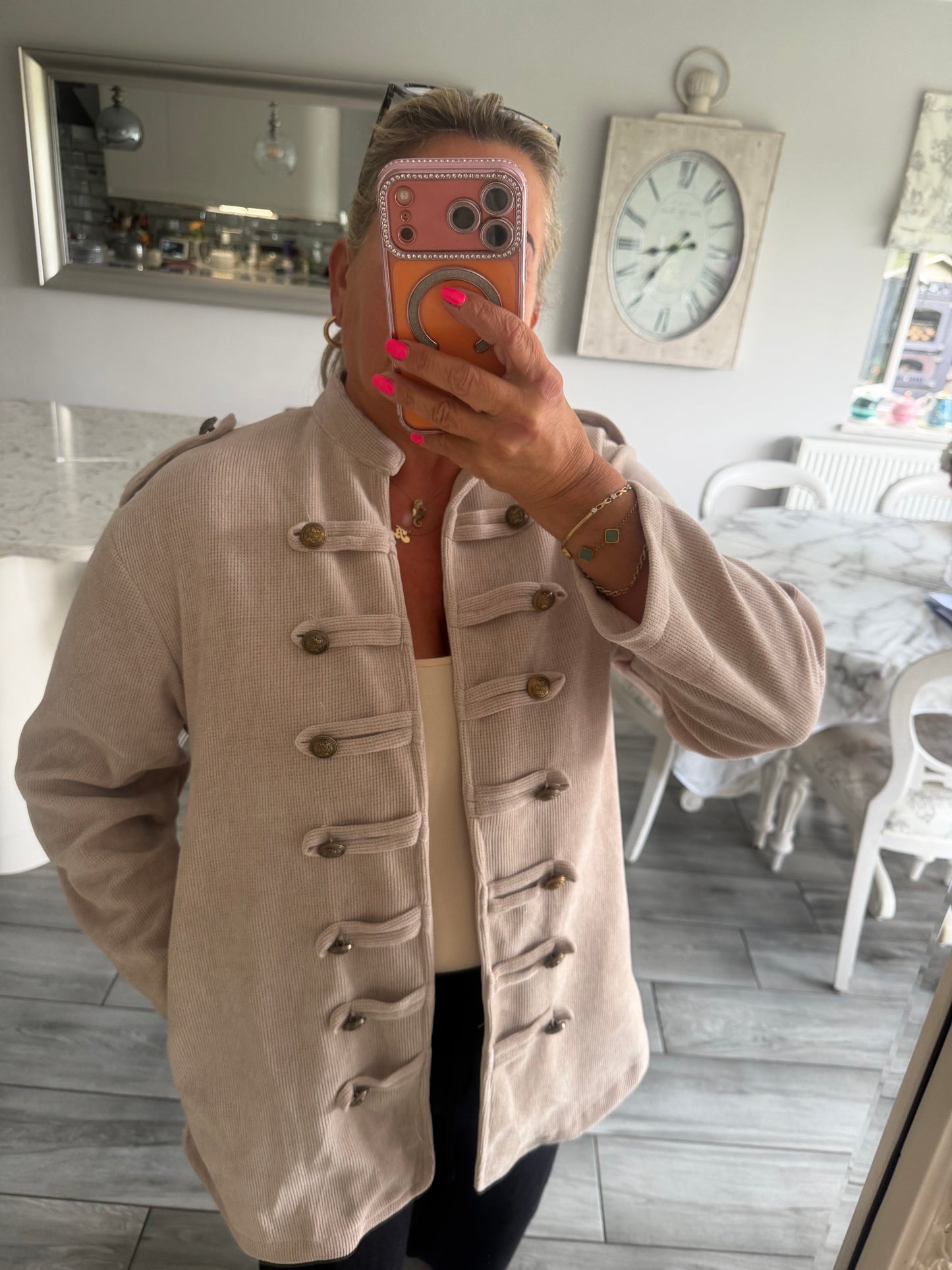 Betty needlecord open jacket military style