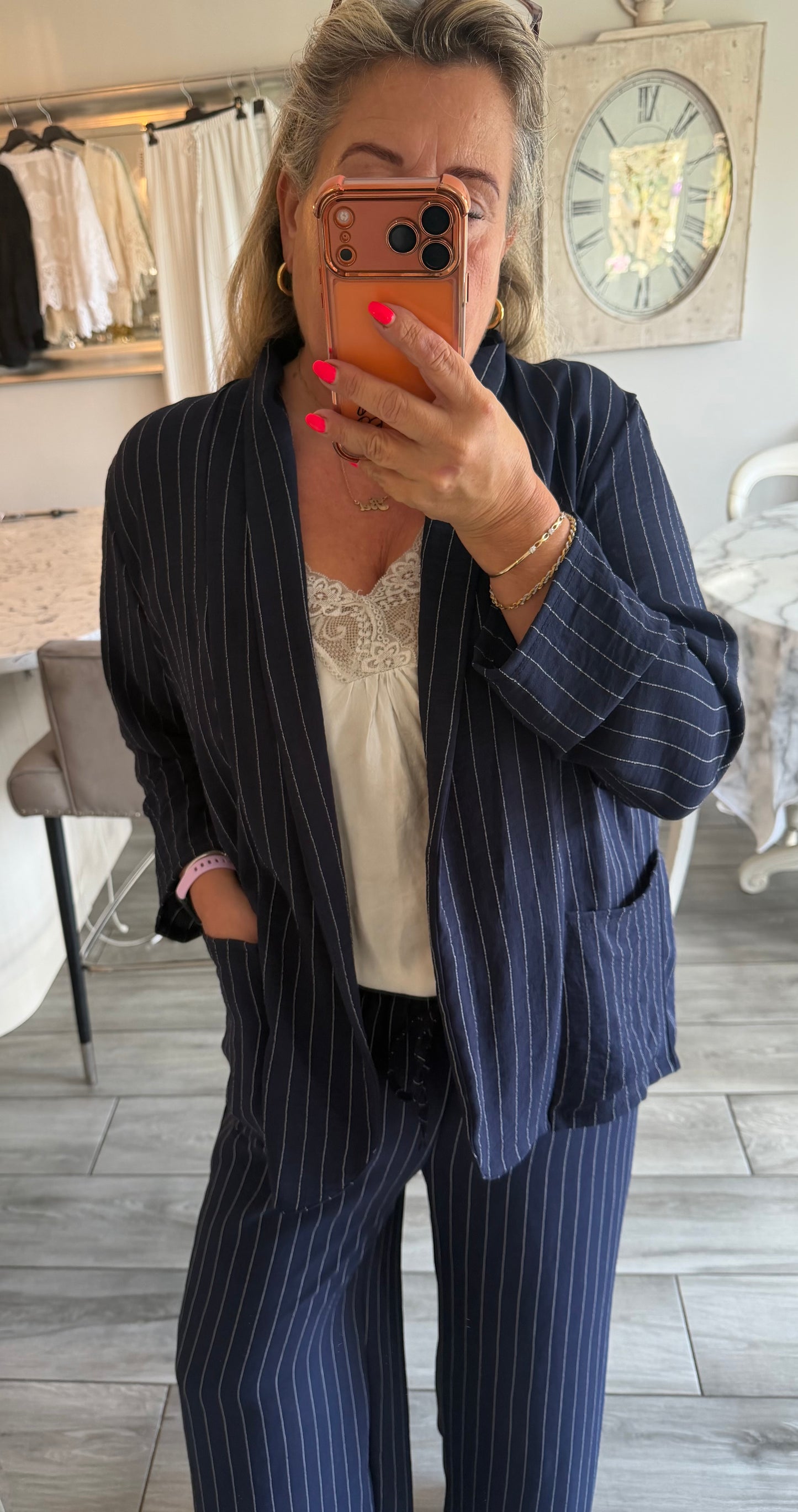 Toni light weight pinstripe blazer