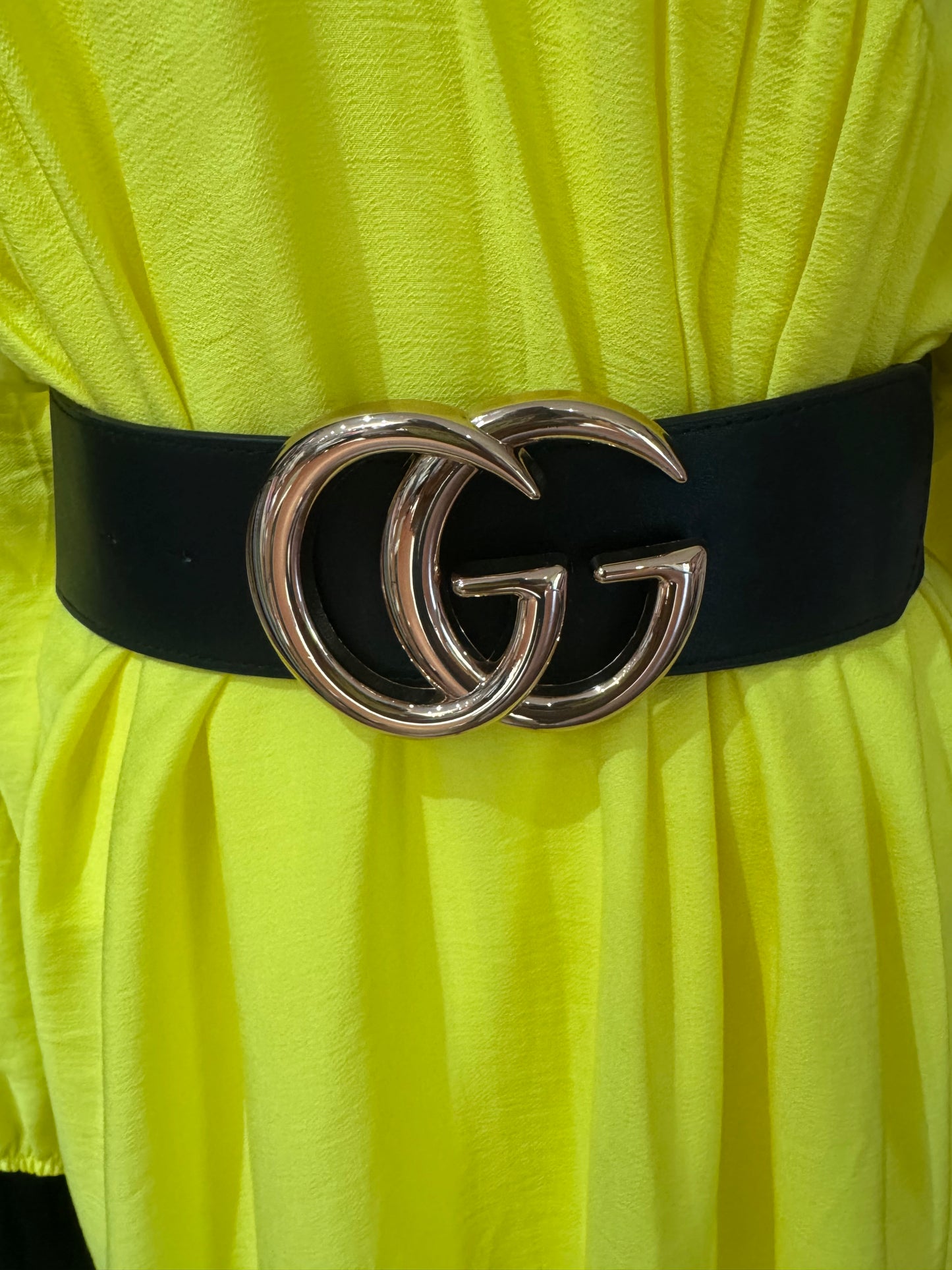 Giordana G Elasticated gold buckle belt