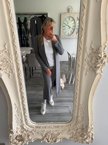 Jackie longline t shirt material cardigan