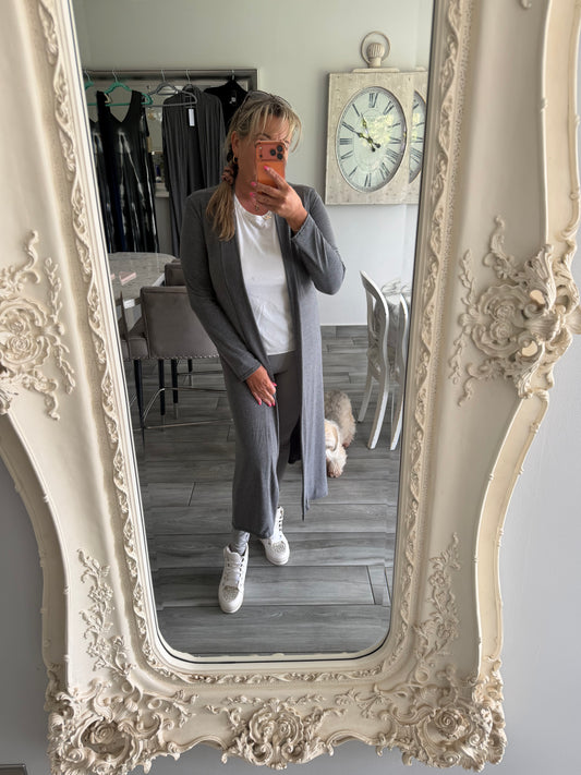 Jackie longline t shirt material cardigan