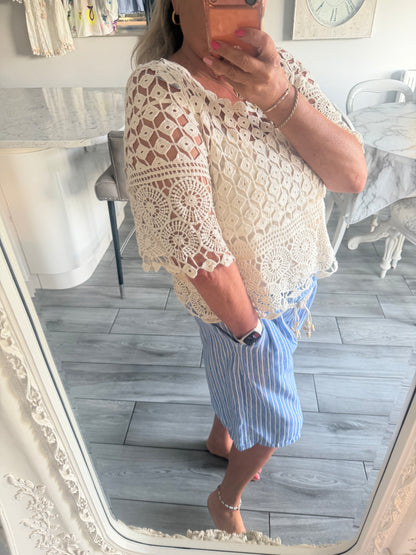 Tina crochet top with vest