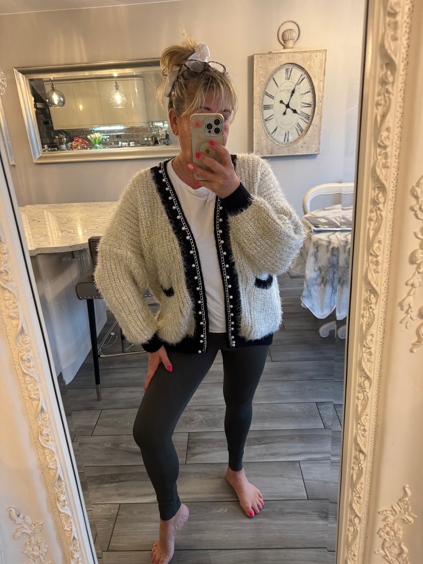 Grace sparkly pearl cardigan