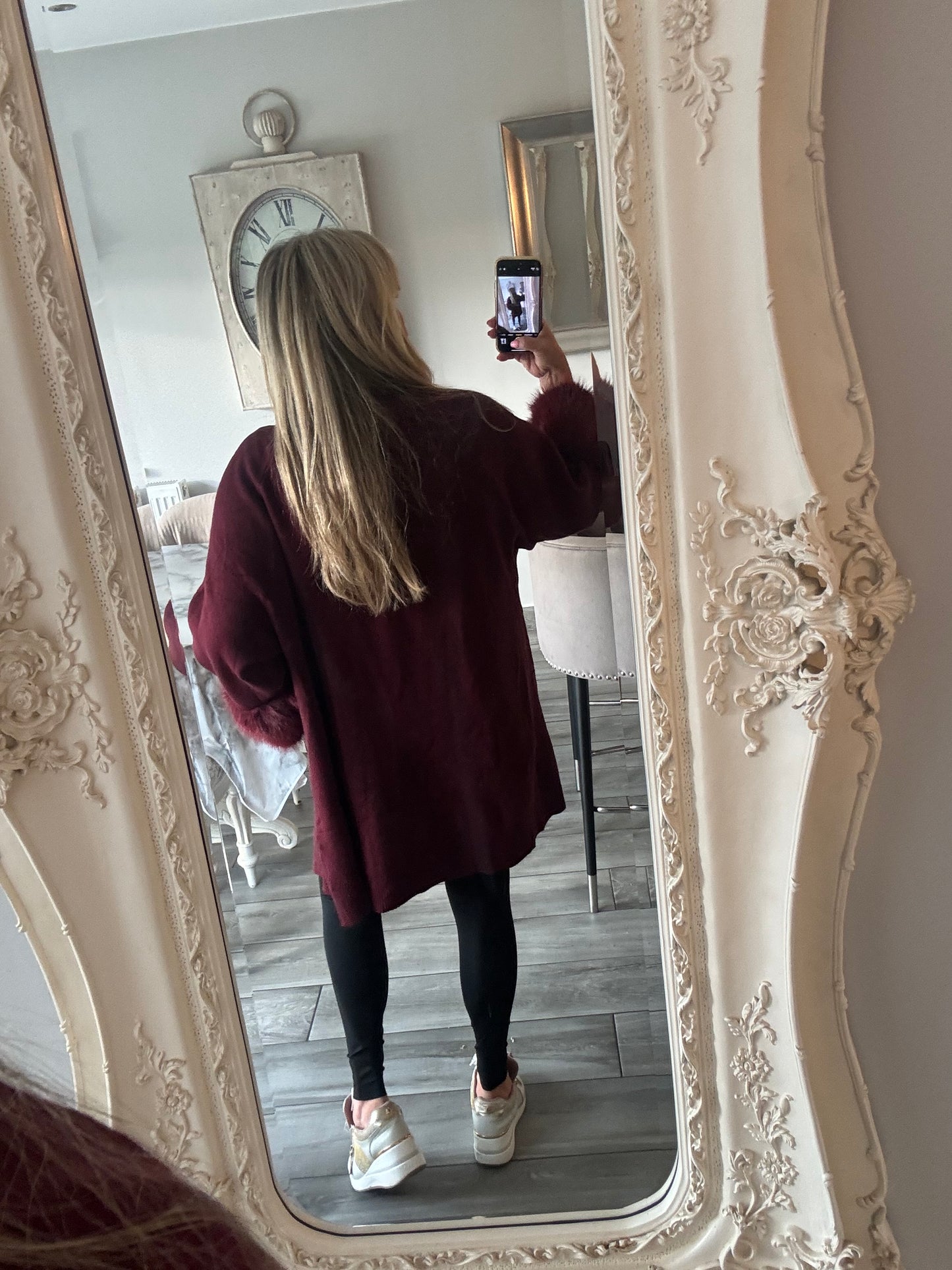 Molly cardigan with faux fur cuffs