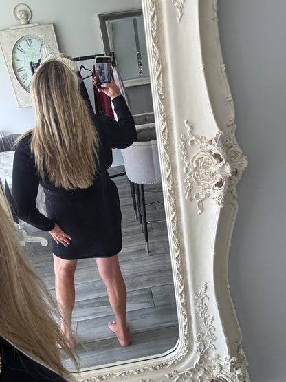 Ella smart short dress gold chanelesque chain detail