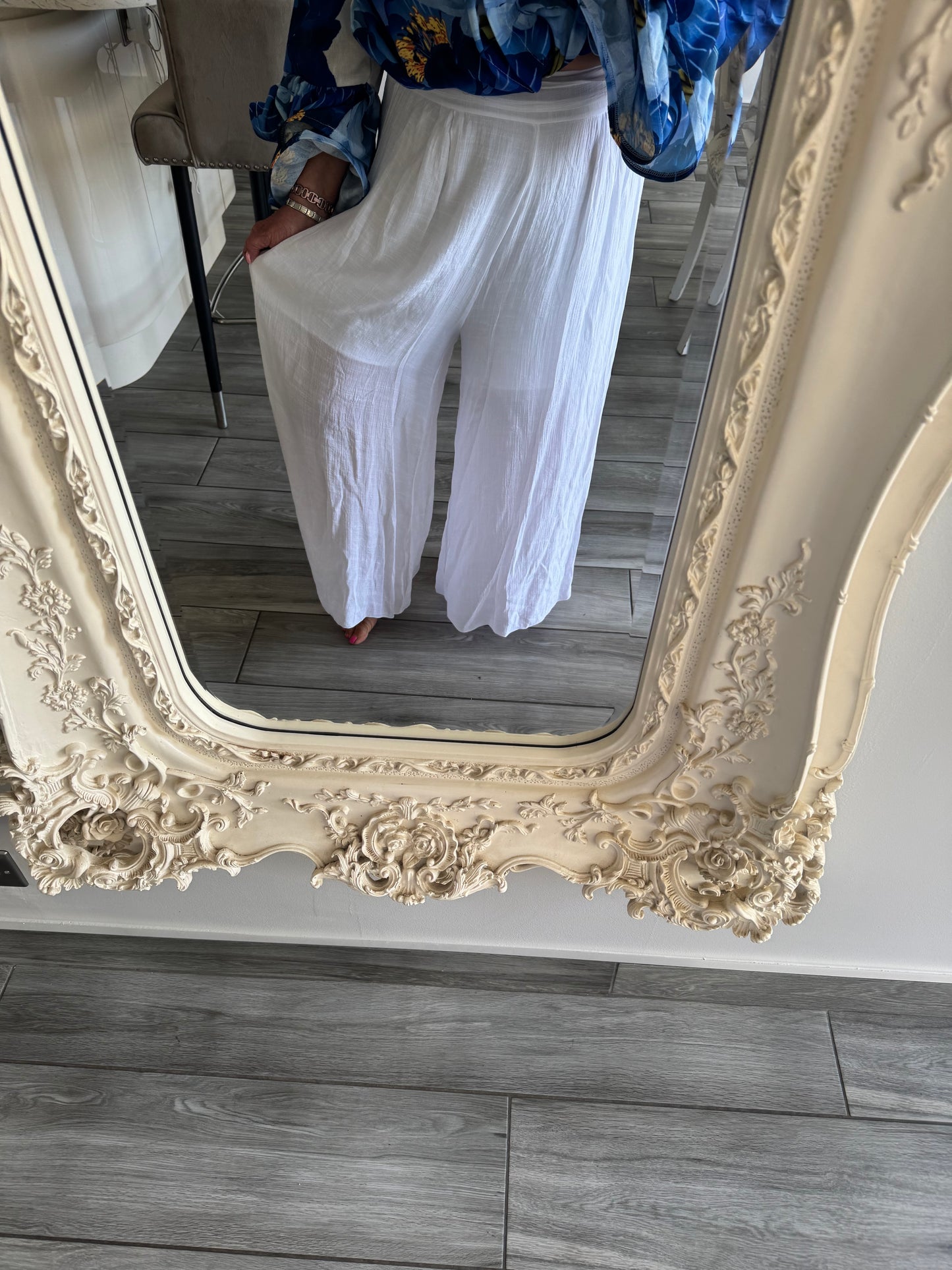 Sydney wide leg floaty Elasticated wide waistband trousers