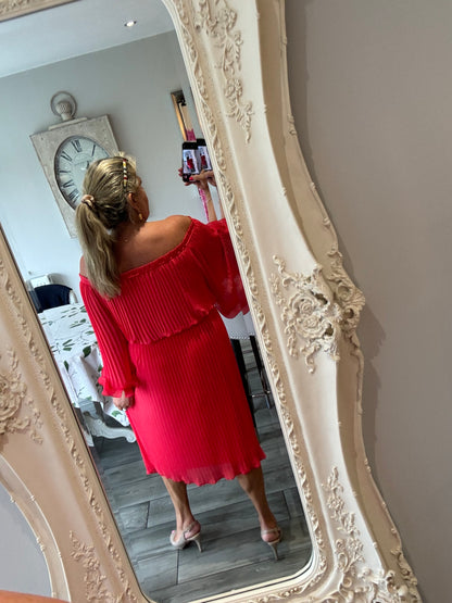 Lucinda Plisse Midi Dress