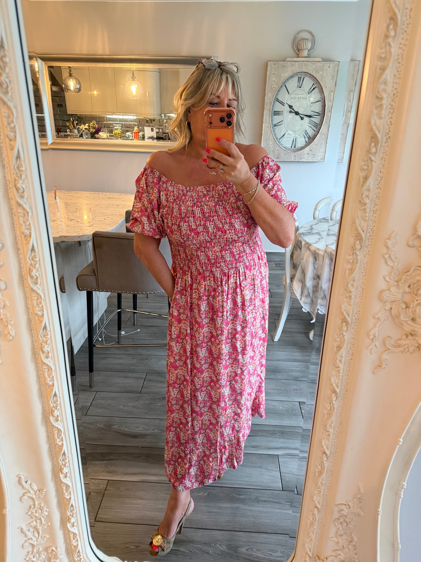 Ditsy milkmaid style dress