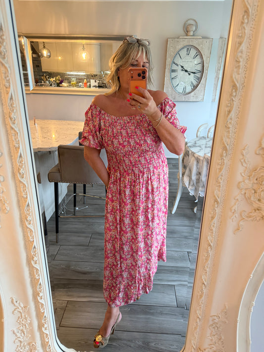 Ditsy milkmaid style dress