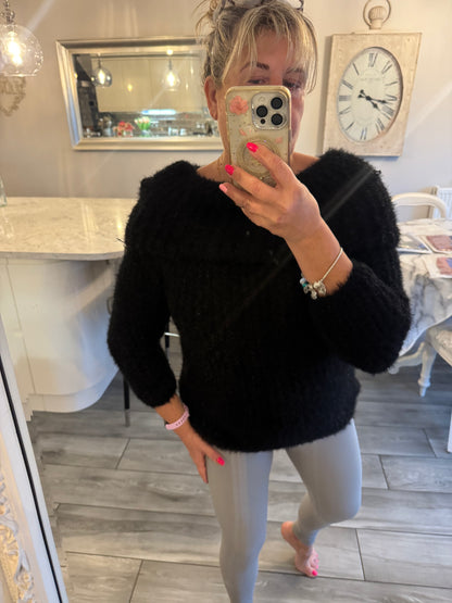 Chantelle off shoulder fluffy jumper