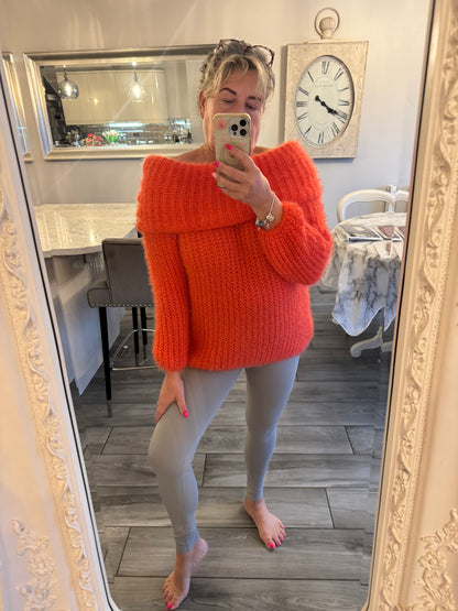 Chantelle off shoulder fluffy jumper