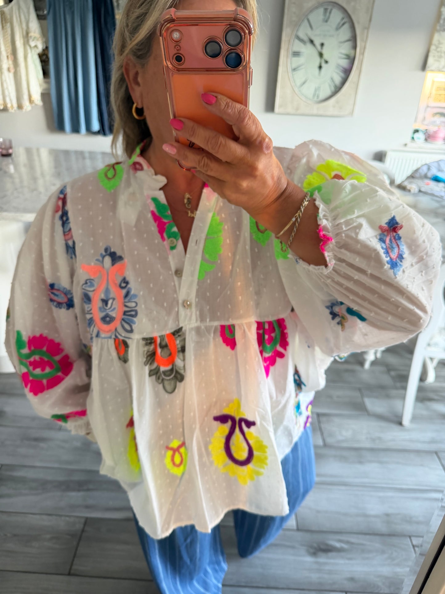 Paris blouse floaty balloon style sleeves