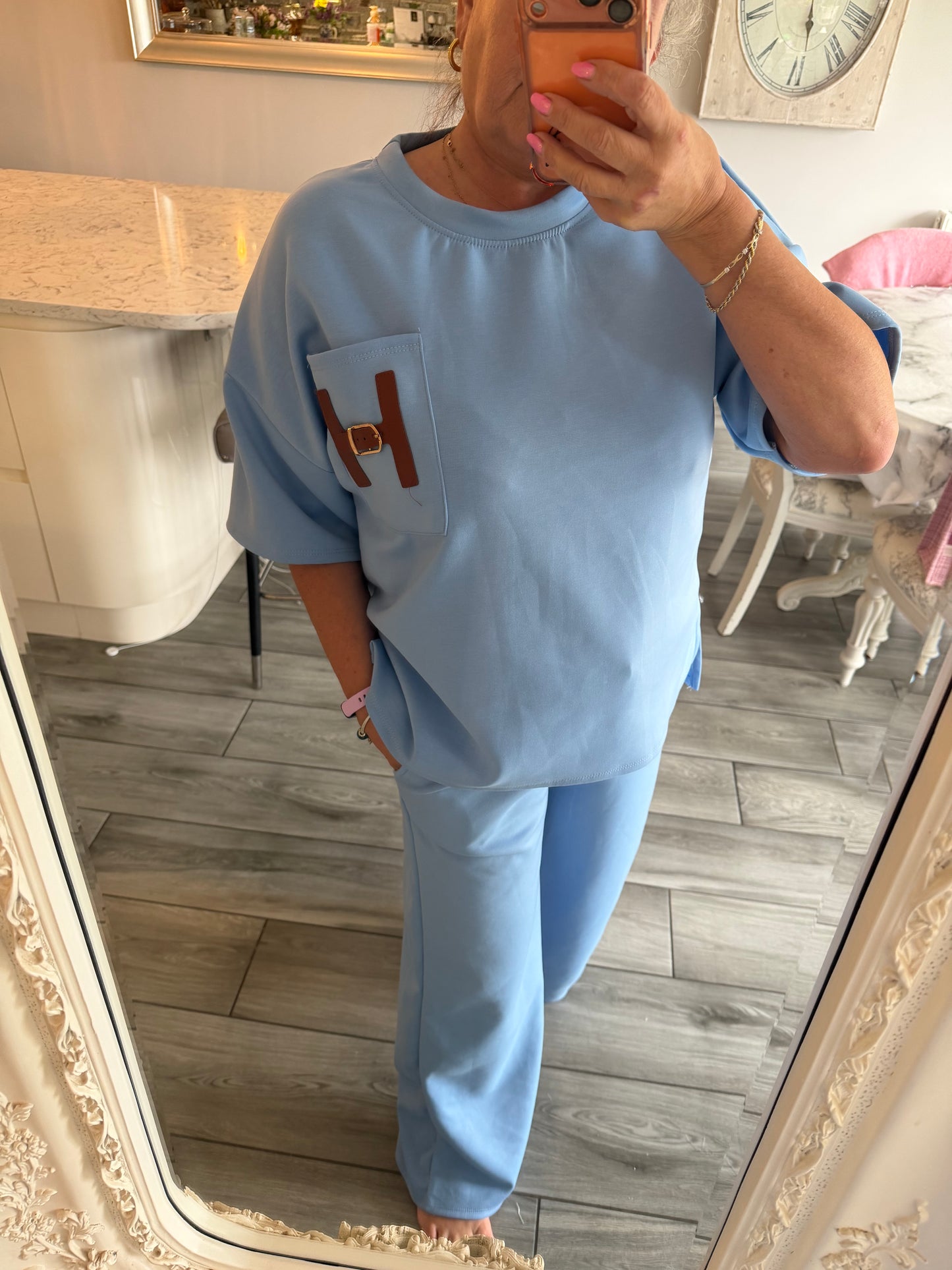 Betsy 2 piece comfy set with H buckle detail