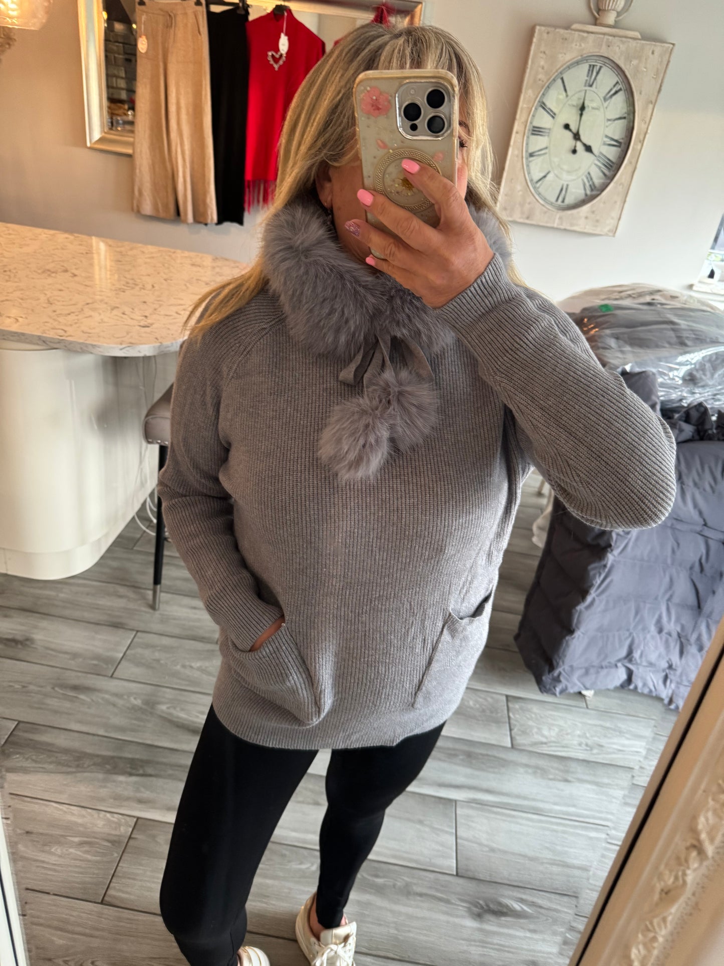 Stella Jumper Removable Fur Collar