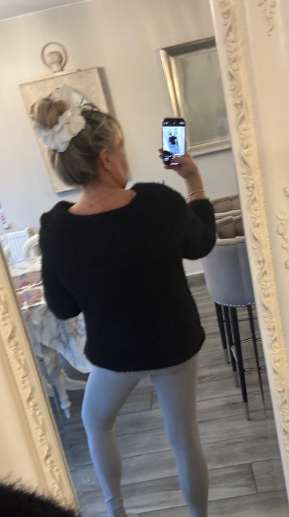 Chantelle off shoulder fluffy jumper