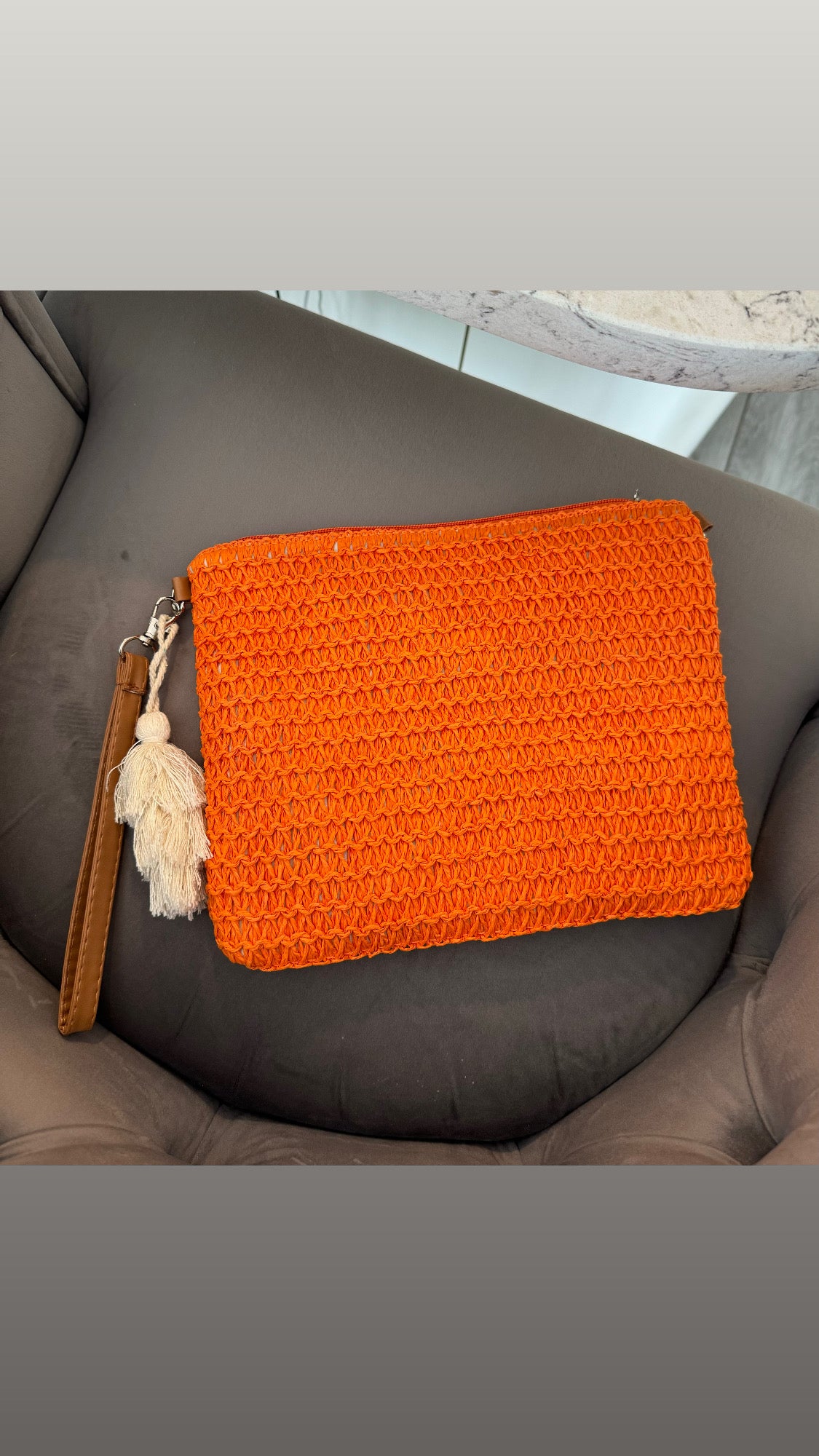 Arancia Zip Clutch Bag with Wrist and Crossbody Strap