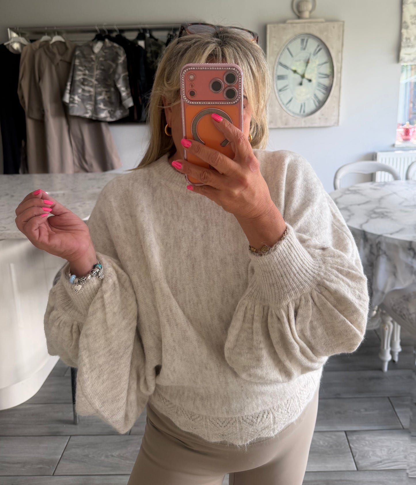 Becca lightweight balloon sleeve jumper