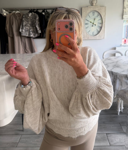 Becca lightweight balloon sleeve jumper