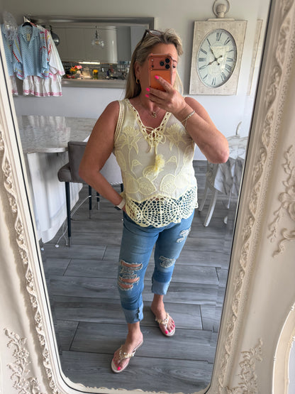 Nina 100% cotton vest pretty top