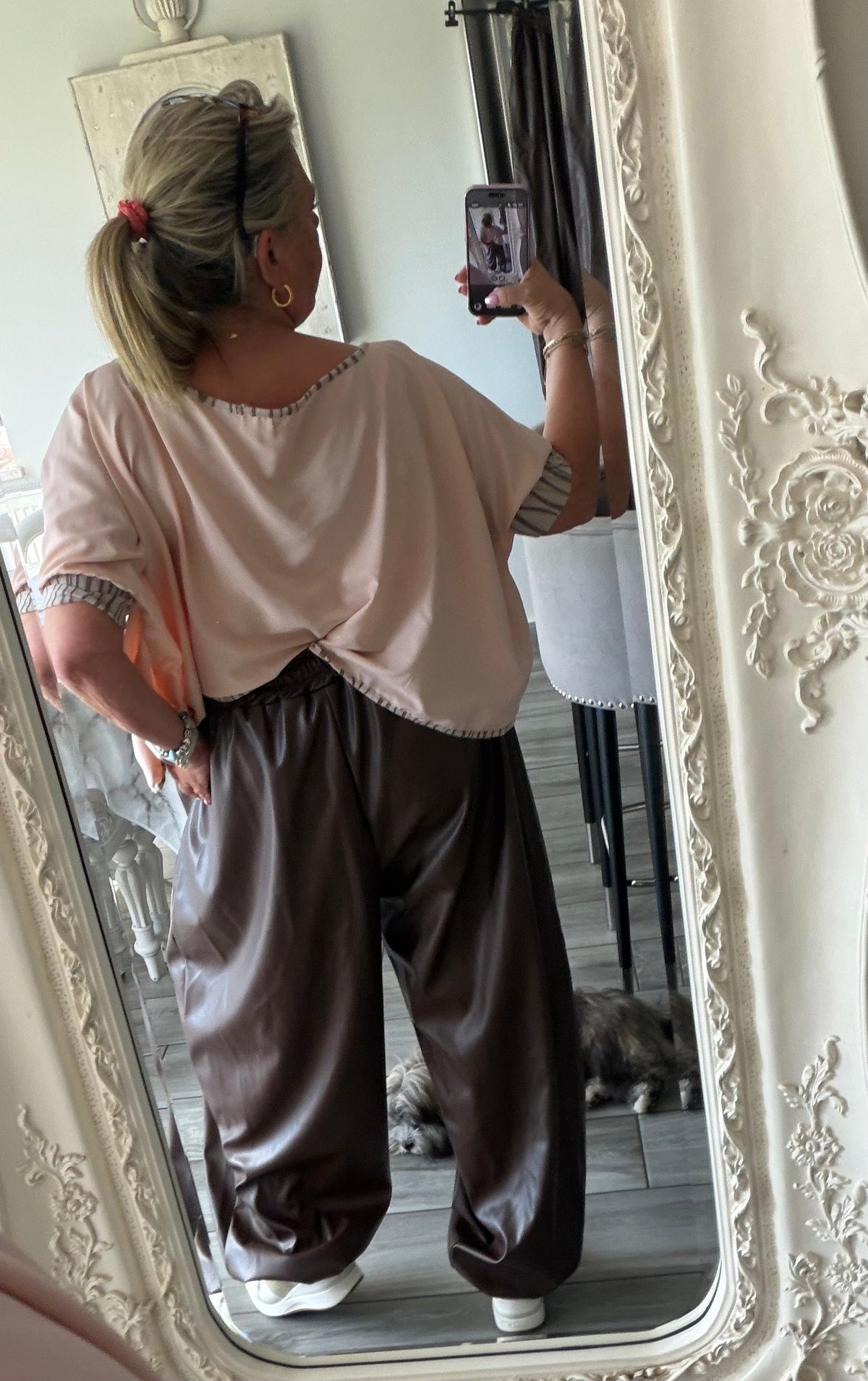 Harley oversize faux leather joggers