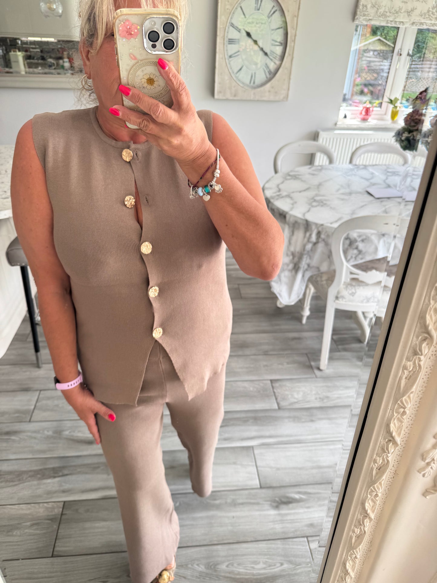 Evelyn waistcoat wide leg trouser set