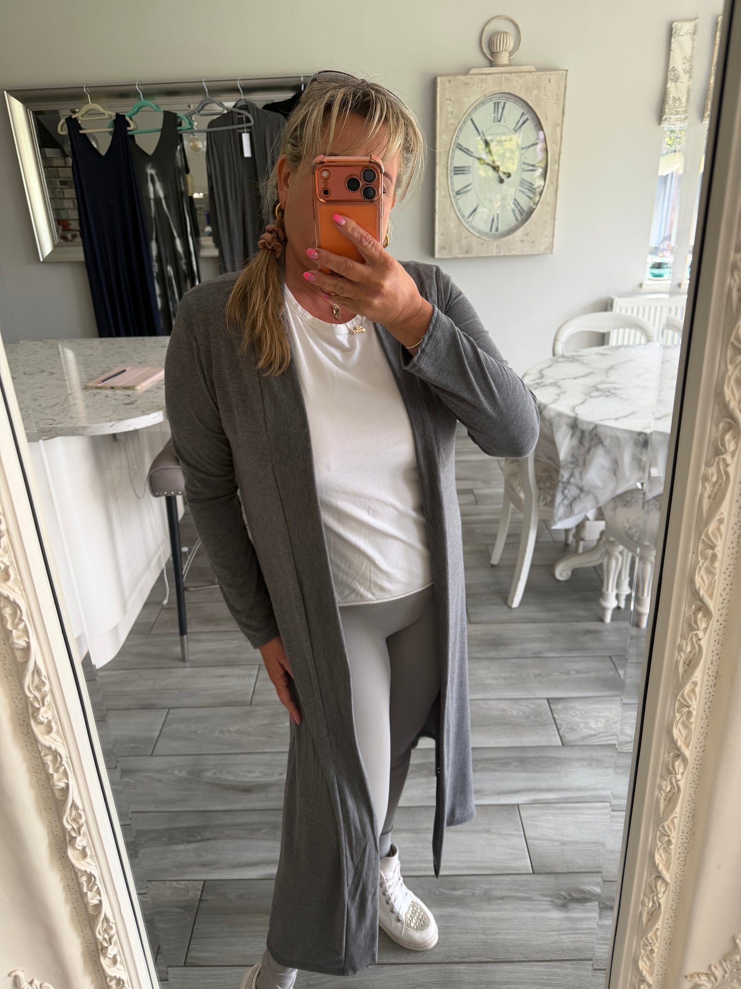 Jackie longline t shirt material cardigan