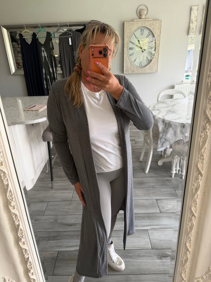 Jackie longline t shirt material cardigan