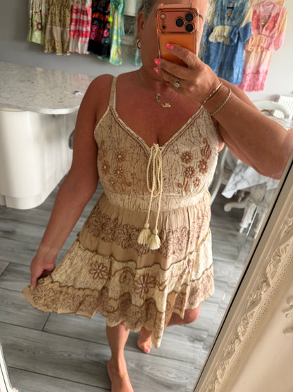 Violets strappy dress with pretty embellished details
