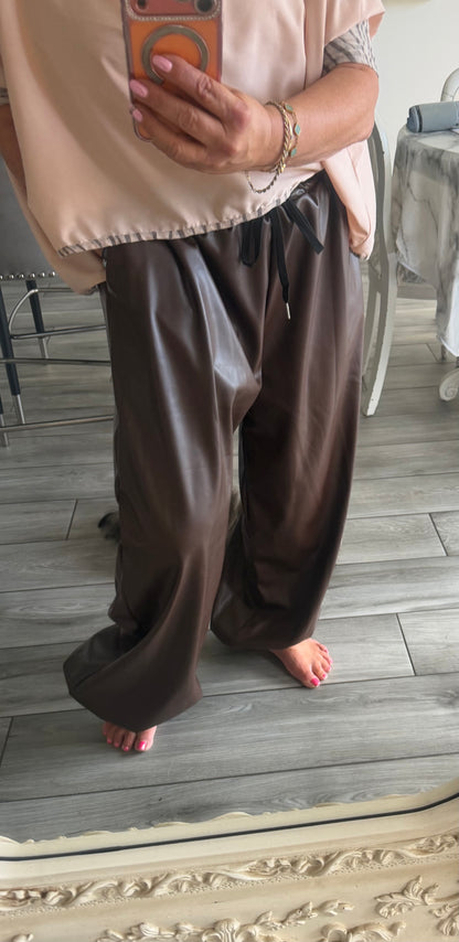 Harley oversize faux leather joggers