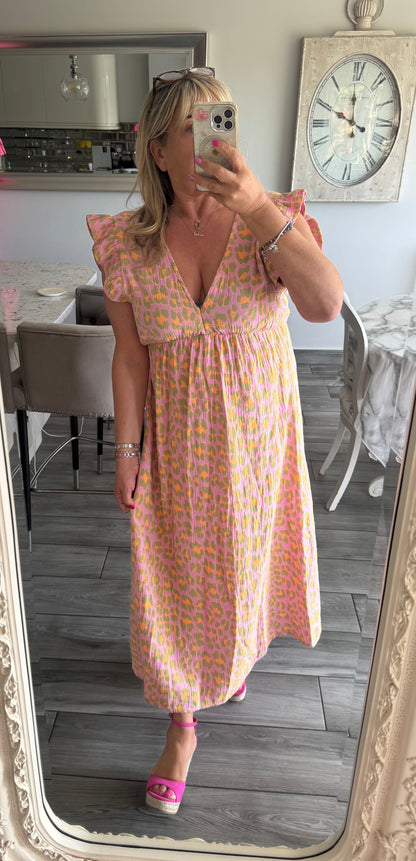 Cazzie midi cheesecloth dress