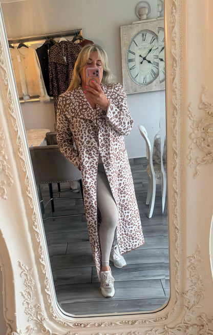 Laura Open cardigan leopard print with pockets