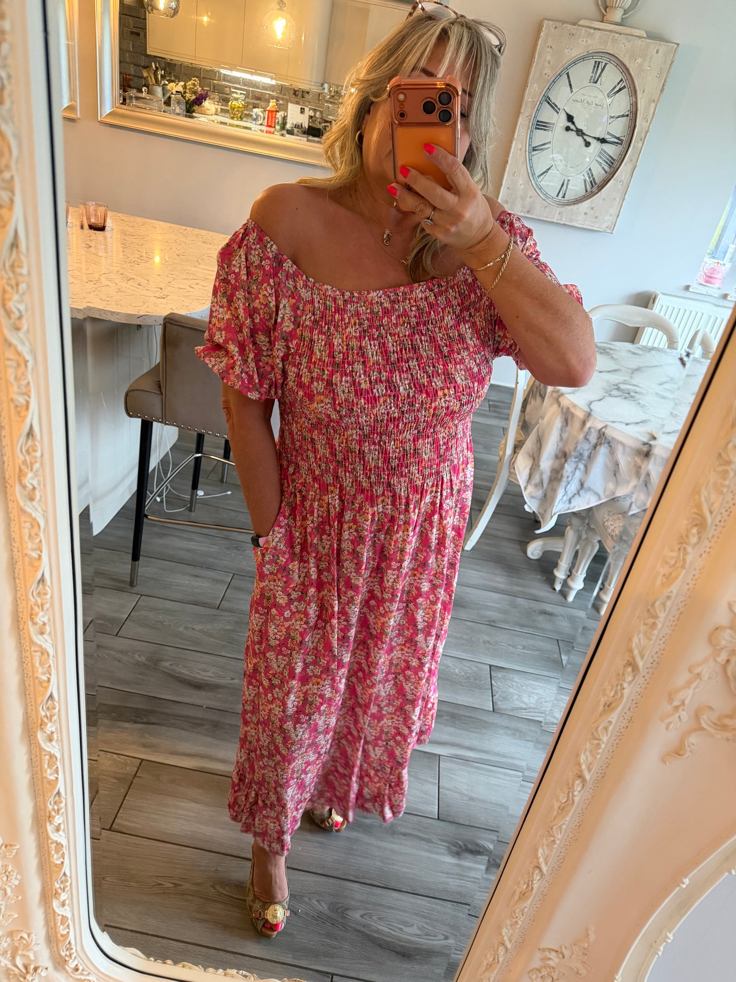 Ditsy milkmaid style dress