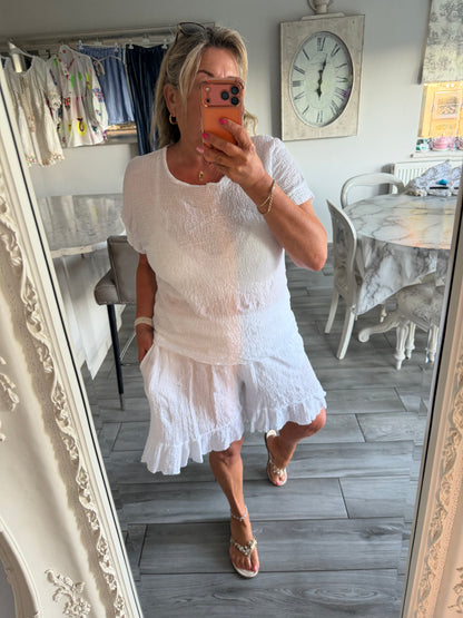 Cindy lightweight frill short set