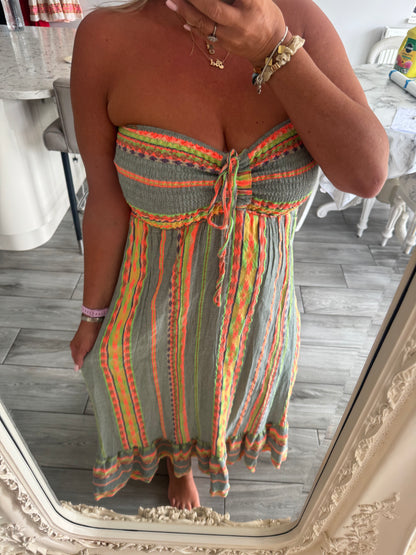 Artisan cotton boob tube dress