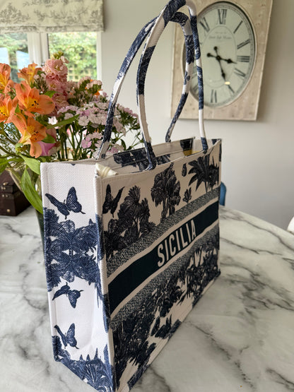 Fiori shopper bag with Sicilia slogan