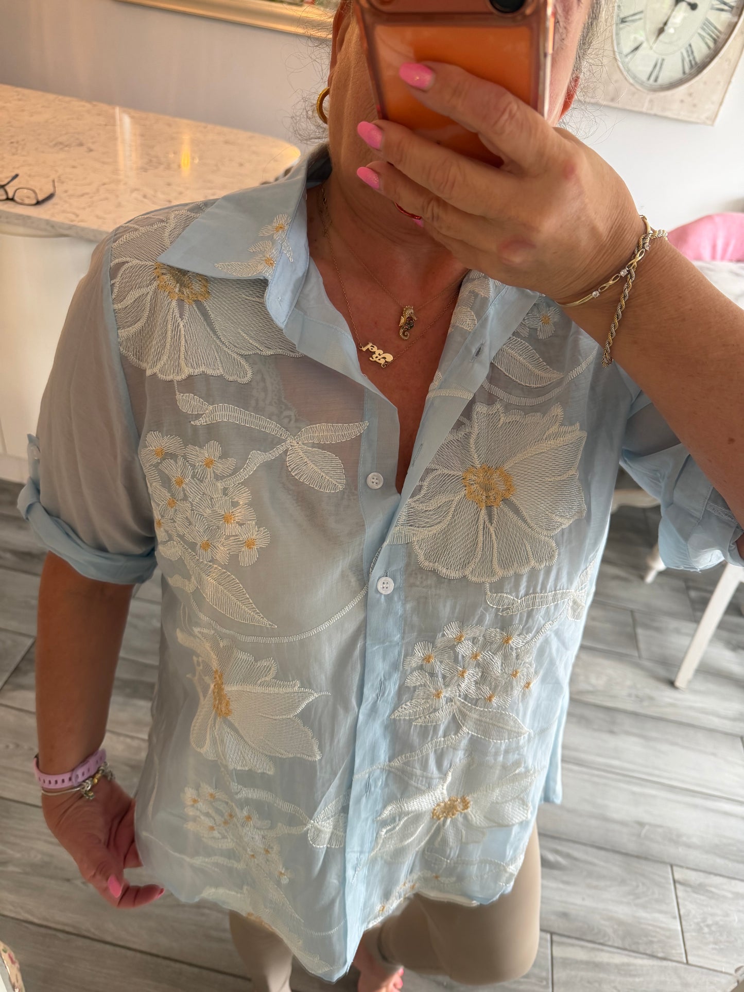 Marie fine shirt 84% cotton mix