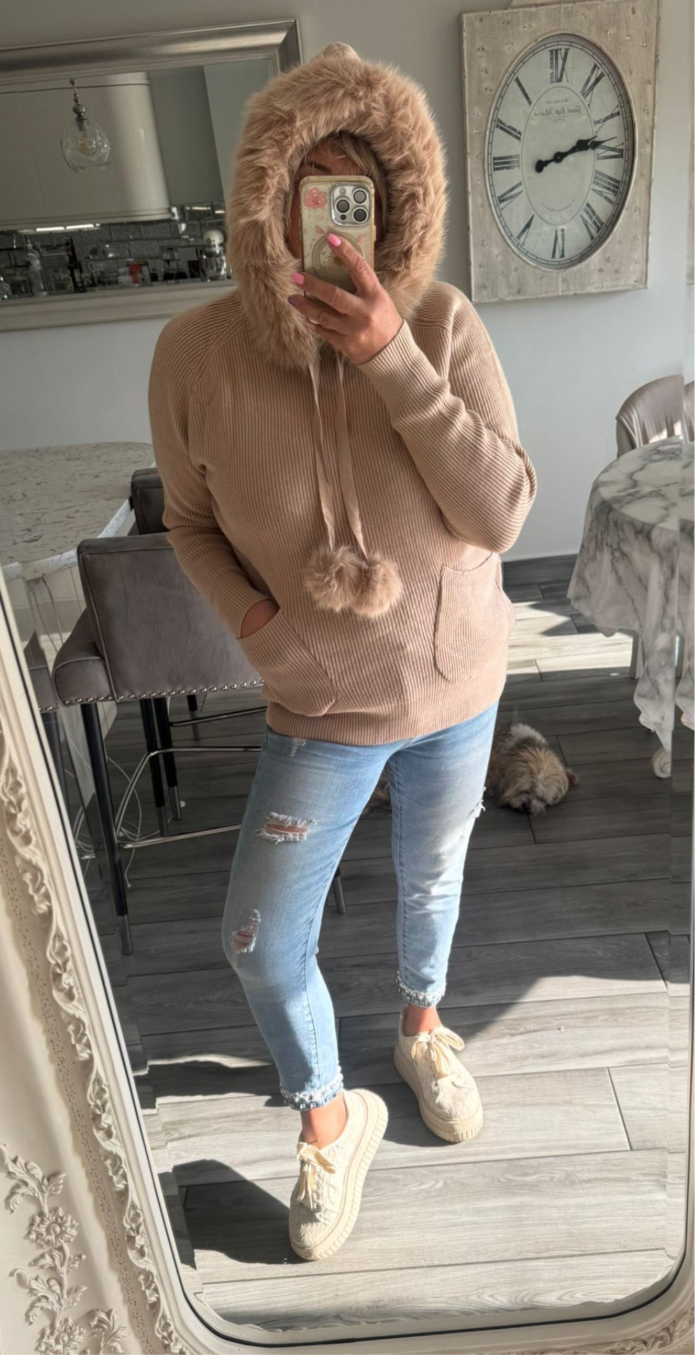 Stella Jumper Removable Fur Collar