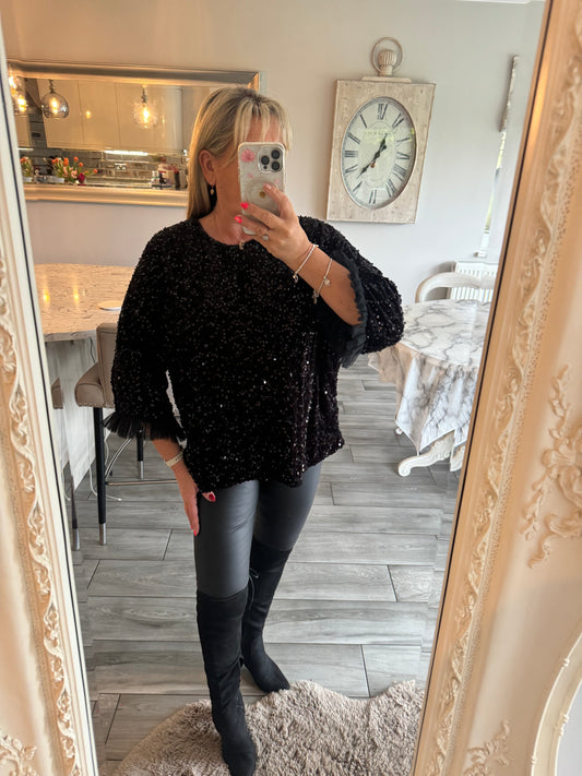 Celia Black sequin top