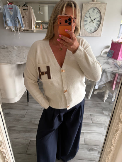 Tina H buckle detail cardigan with popper closure