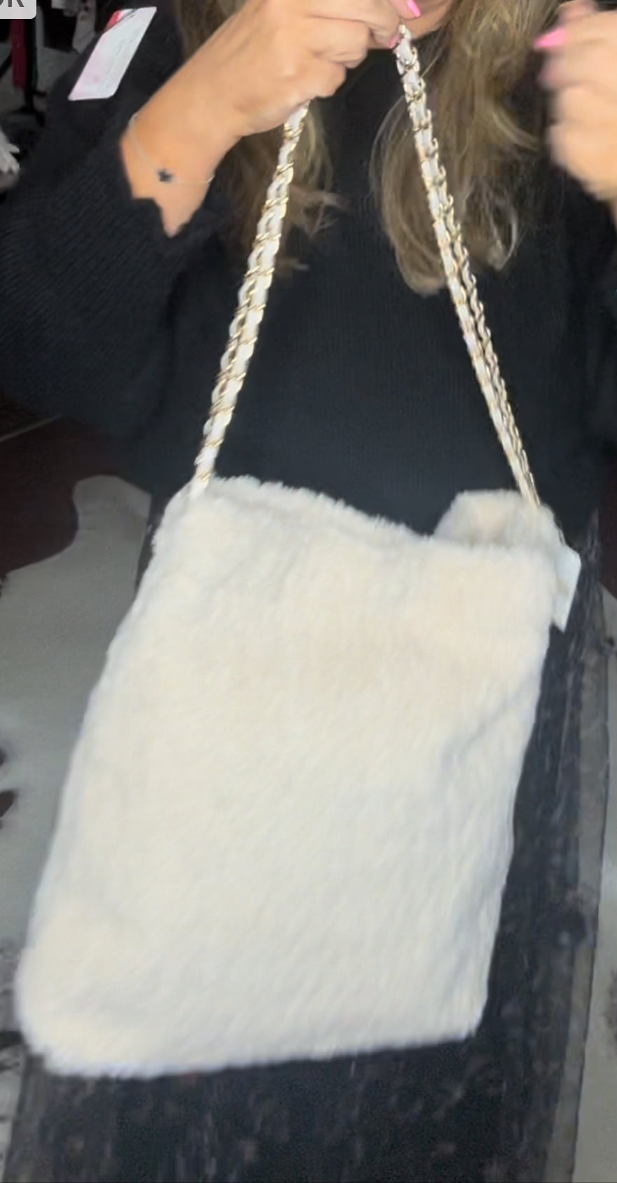 Bel teddy fair fur shopper bag