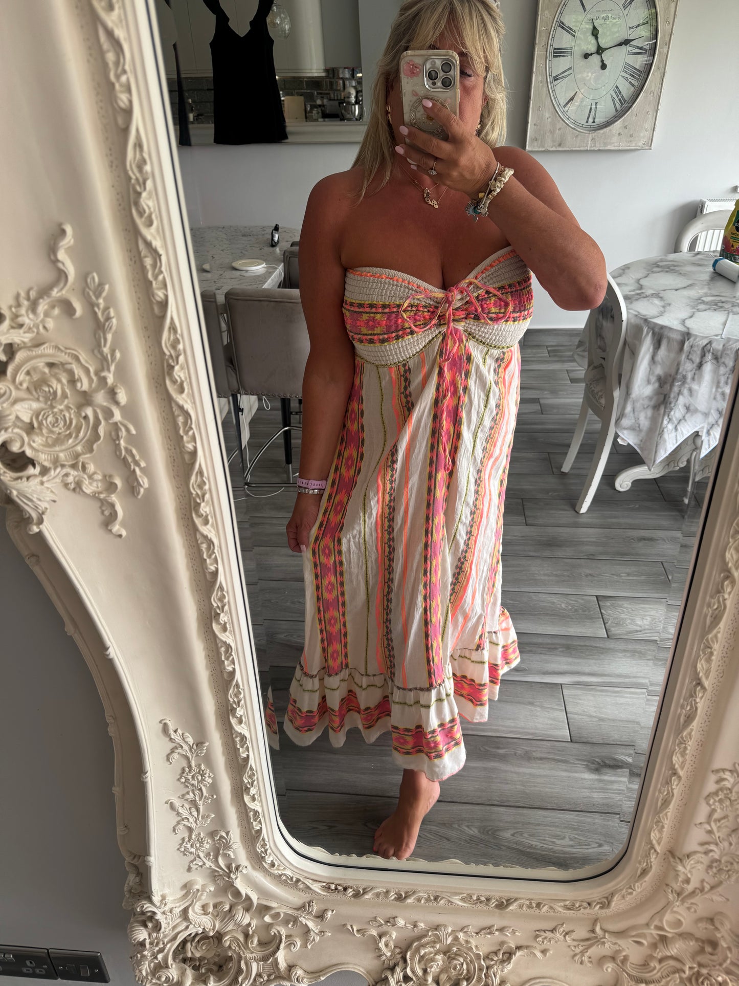 Artisan cotton boob tube dress
