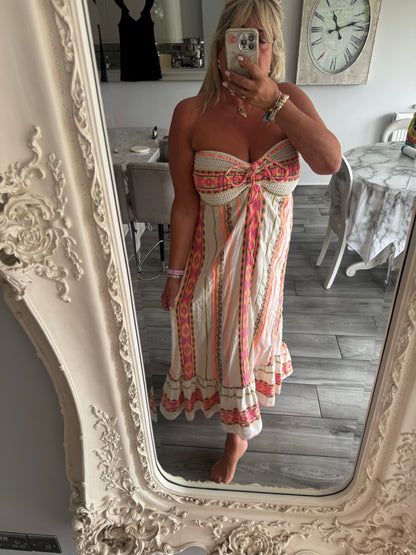 Artisan cotton boob tube dress
