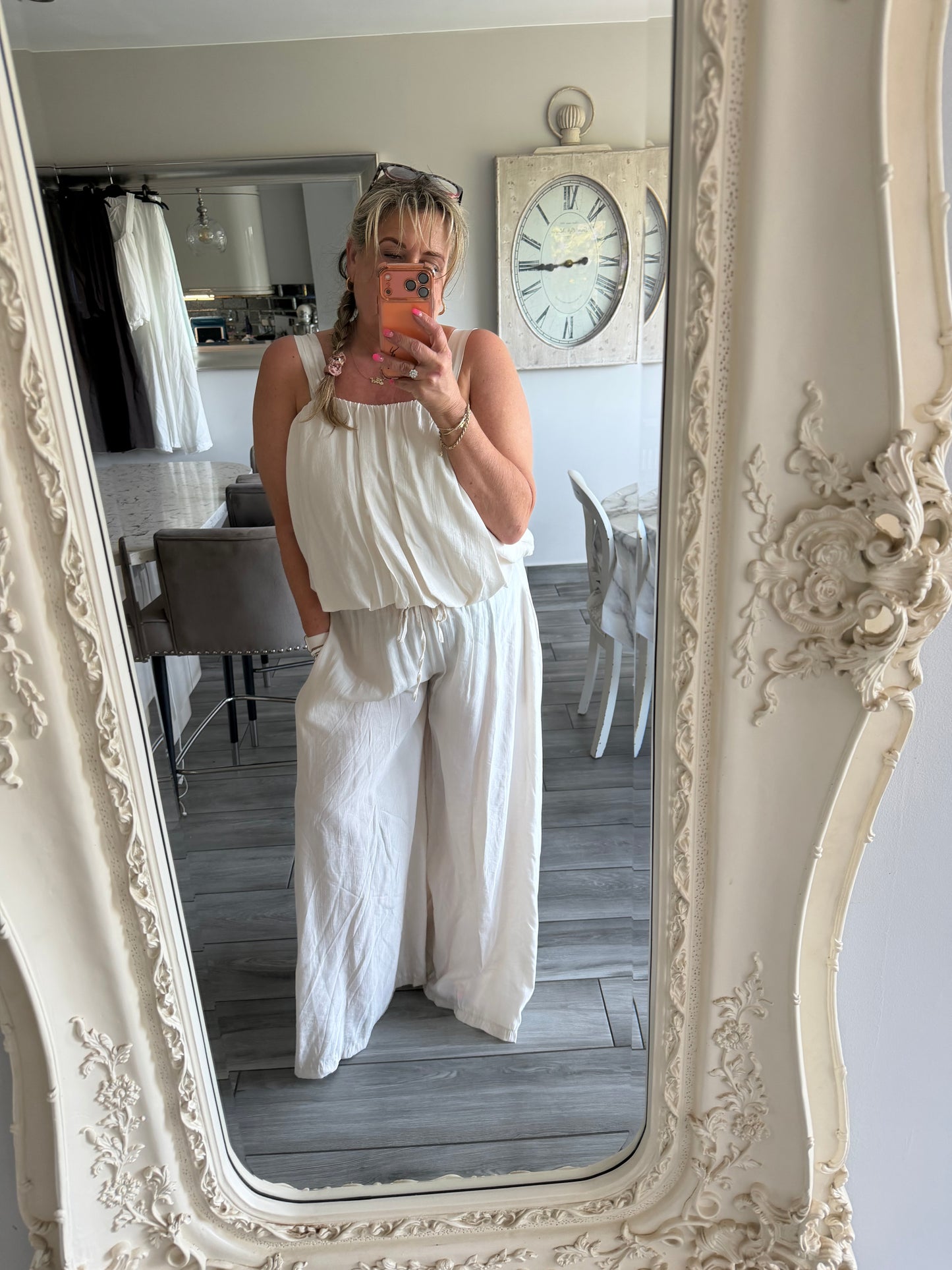 Sydney wide leg 2 piece set bubble vest top