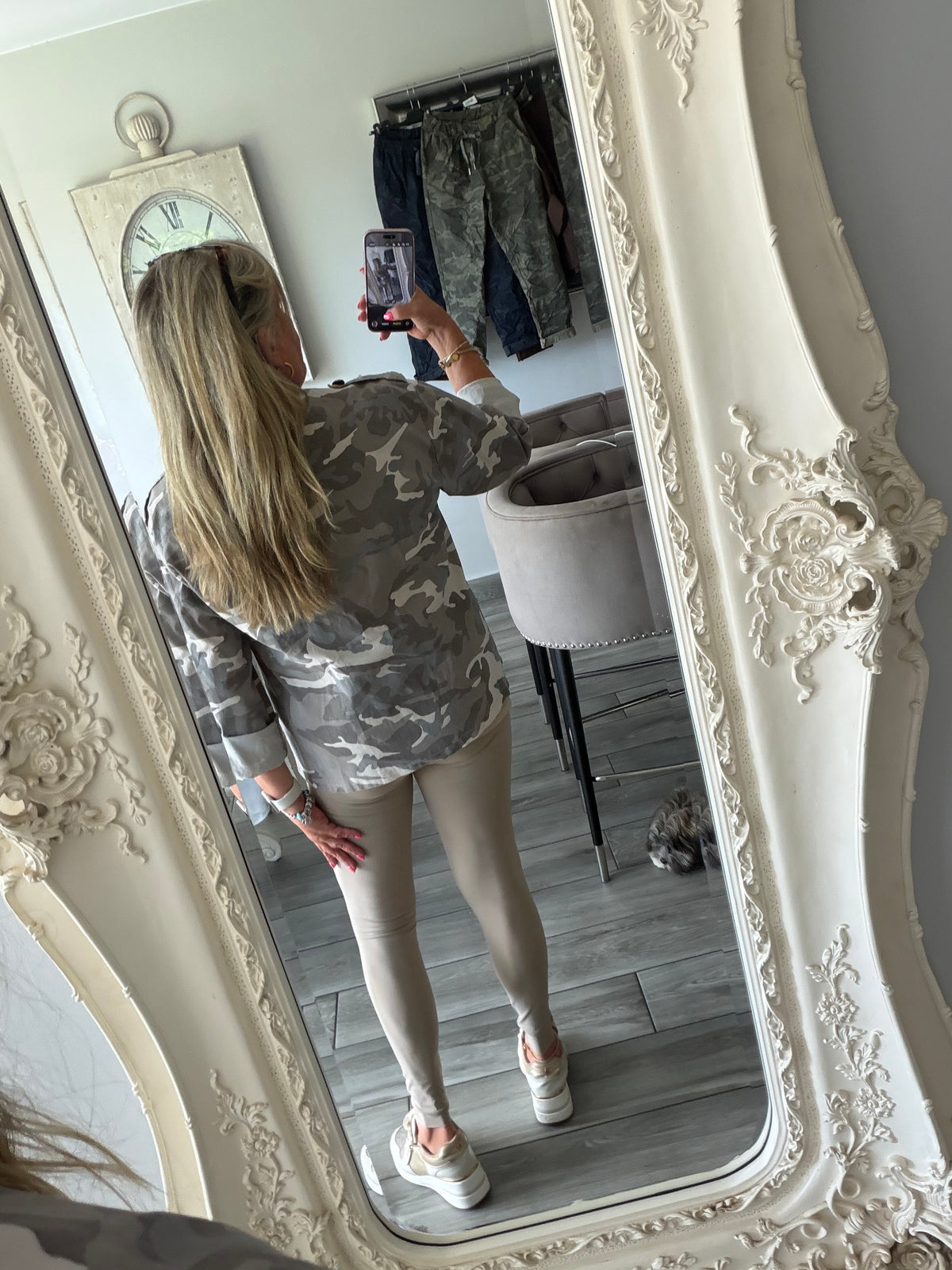 Maggie camo military style zip close lightweight jacket